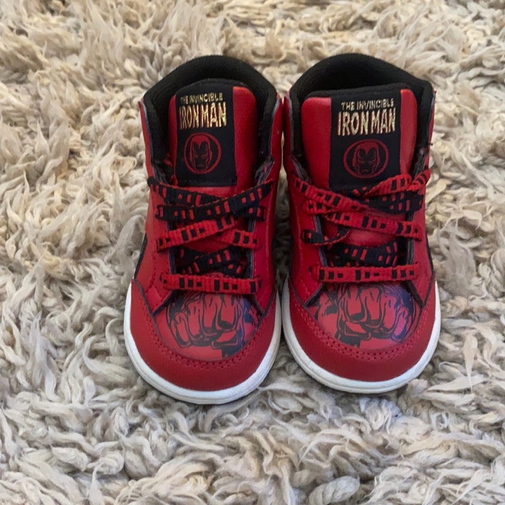 Red Iron Man Reebok baby boy sneakers